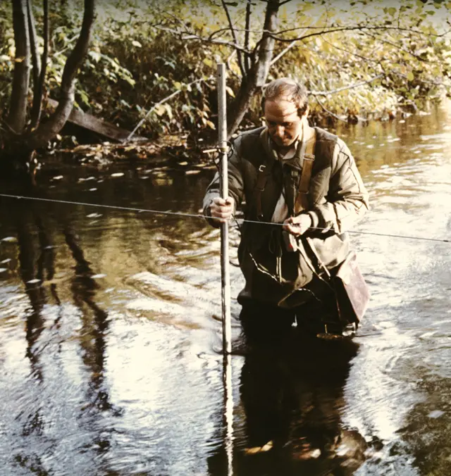 Mätning av vattenföring 1979