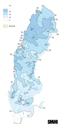 Snödjup 2010-01-15