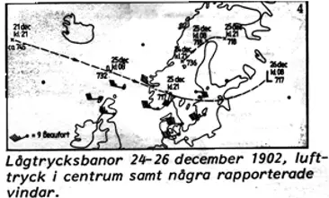Kartbild över lågtrycksbanor som lagts in.