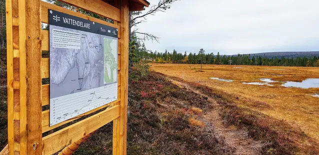Skylt som visar att man står på en vattendelare