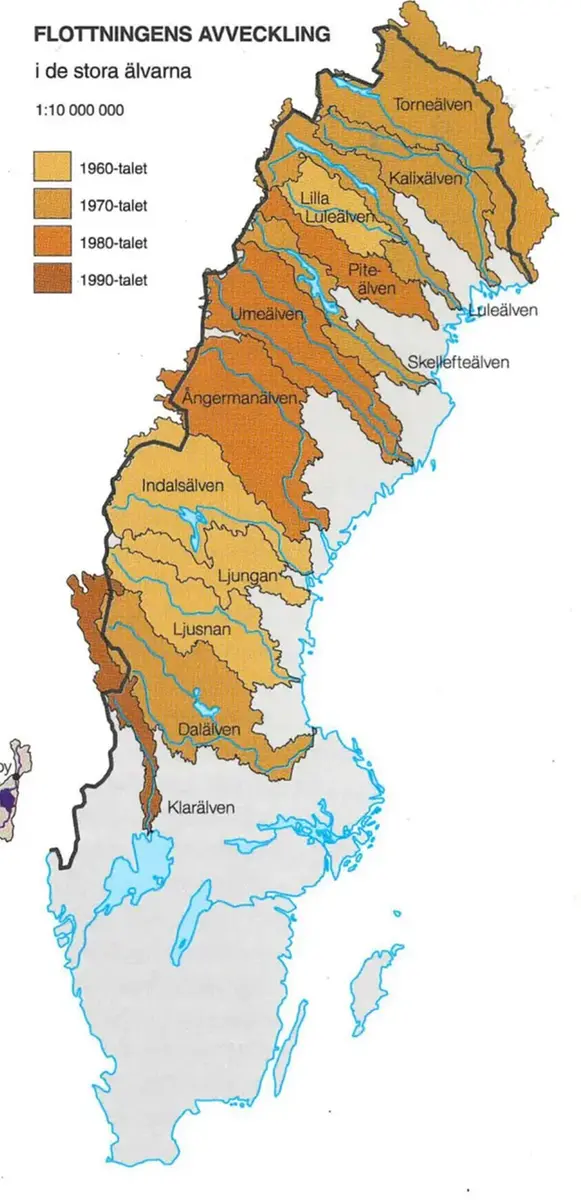 Avveckling av flottning under 1960-1990-talet,