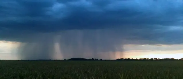 A heavy downpour.