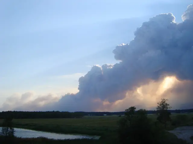 Foto tagen upp mot himmeln där molntypen Cumulus flammagenitus bildats.