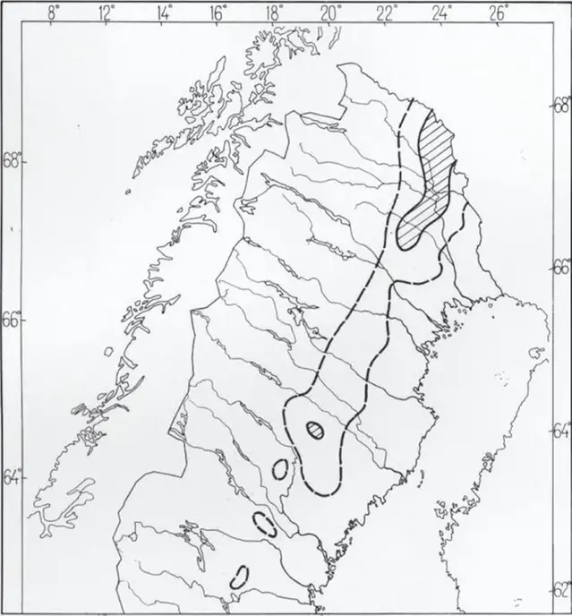 Snötäcke i augusti 1986