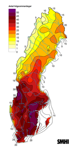 Antal högsommardagar 2018